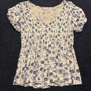Lucky Brand Blue Floral Blouse